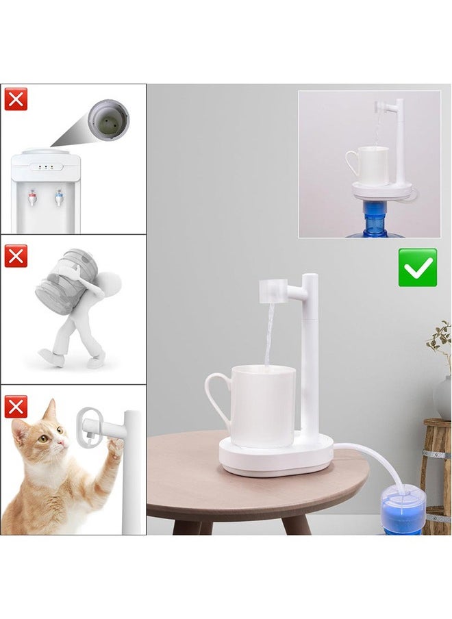 Portable USB Charging Pumping Automatic Water Dispenser Intelligent Desktop Water Bottle Dispenser-white