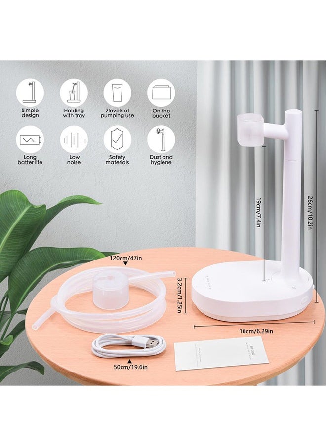Portable USB Charging Pumping Automatic Water Dispenser Intelligent Desktop Water Bottle Dispenser-white