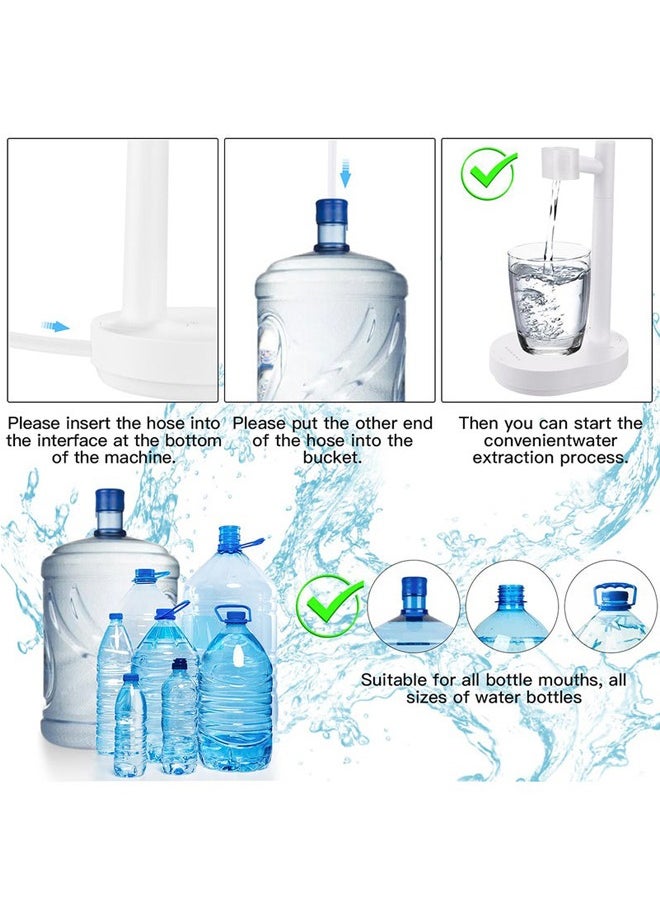 Portable USB Charging Pumping Automatic Water Dispenser Intelligent Desktop Water Bottle Dispenser-white