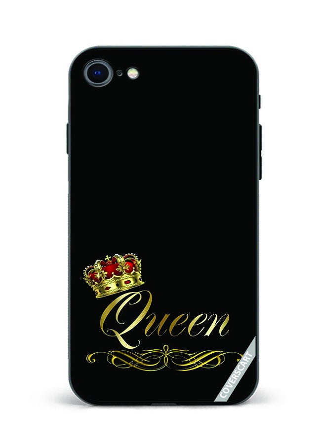 Protective Case Cover For Apple iPhone SE 2022 Queen Design Black