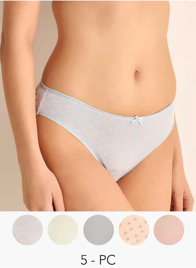 فاف Set of 5 - Assorted Bikini Briefs with Elasicated Waistband