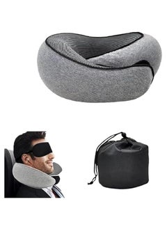 HOOKOR Neck Pillow for Traveling, Neck Travel Pillow Travel Neck Pillows for Airplanes, Neck Pillow Airplane, Travel Neck Pillow, Aircraft Memory Foam Travel Pillow for Airplanes (Grey)  - Image 1