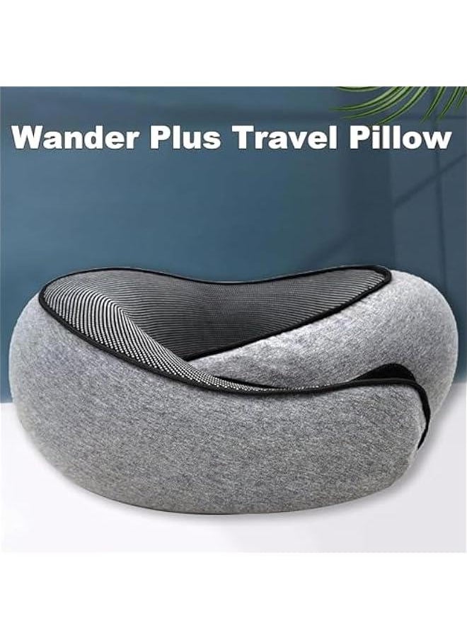 HOOKOR Neck Pillow for Traveling, Neck Travel Pillow Travel Neck Pillows for Airplanes, Neck Pillow Airplane, Travel Neck Pillow, Aircraft Memory Foam Travel Pillow for Airplanes (Grey)  - Image 2