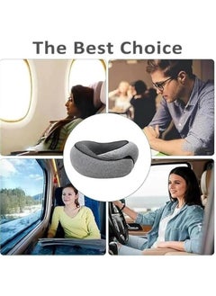 HOOKOR Neck Pillow for Traveling, Neck Travel Pillow Travel Neck Pillows for Airplanes, Neck Pillow Airplane, Travel Neck Pillow, Aircraft Memory Foam Travel Pillow for Airplanes (Grey)  - Image 4