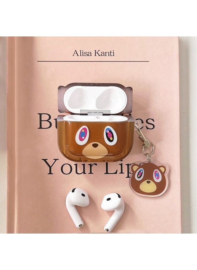 Generic - Dropout Bear Applicable For Apple Airpods Protective Cover 4 Generation Noise Reduction Pro2 2 2 Generation 3 Generation Wireless Bluetooth Earphone Case-Color:[learning Bear] + Pendant-Applicable Models:Airpods 1/2 Generation - Image 1