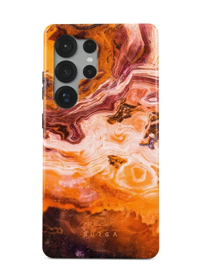 BURGA Samsung Galaxy S25 Ultra Case – Hybrid 2-Layer Hard Shell + Silicone Protective Cover, Shockproof & Scratch-Resistant – Autumn-Inspired “Pumpkin Spice” Orange-Brown Blend Design