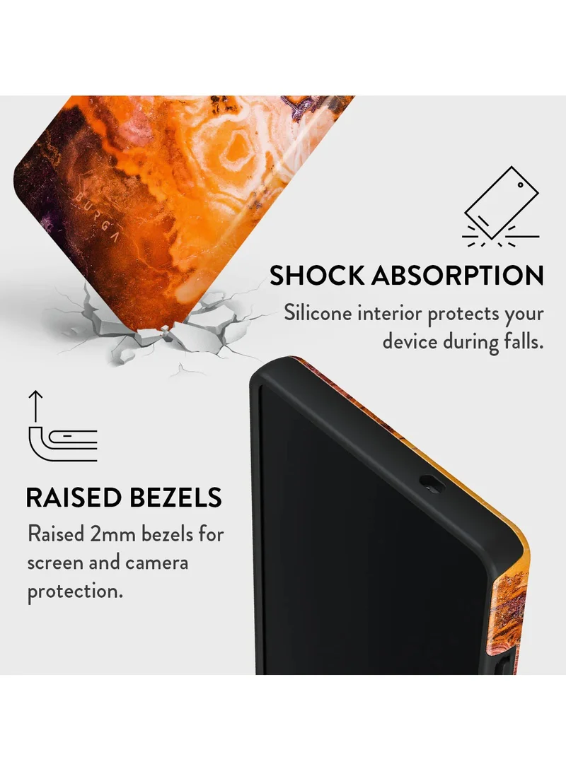 BURGA Samsung Galaxy S25 Ultra Case – Hybrid 2-Layer Hard Shell + Silicone Protective Cover, Shockproof & Scratch-Resistant – Autumn-Inspired “Pumpkin Spice” Orange-Brown Blend Design