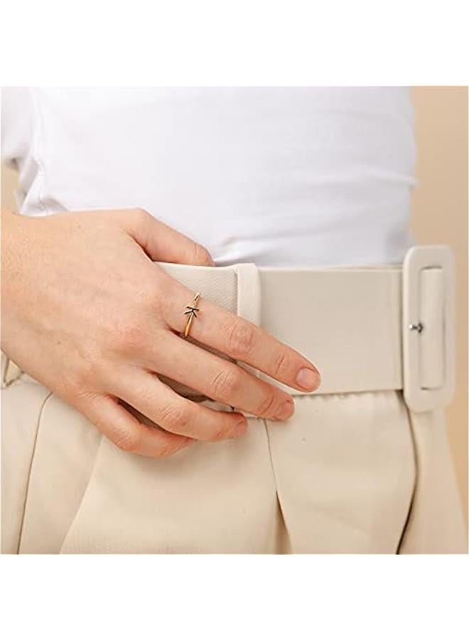 PAVOI 14K Gold Plated Initial Letter Adjustable Ring for Women - Thin Initial Band - Dainty Fashion Jewelry Gifts - Image 4