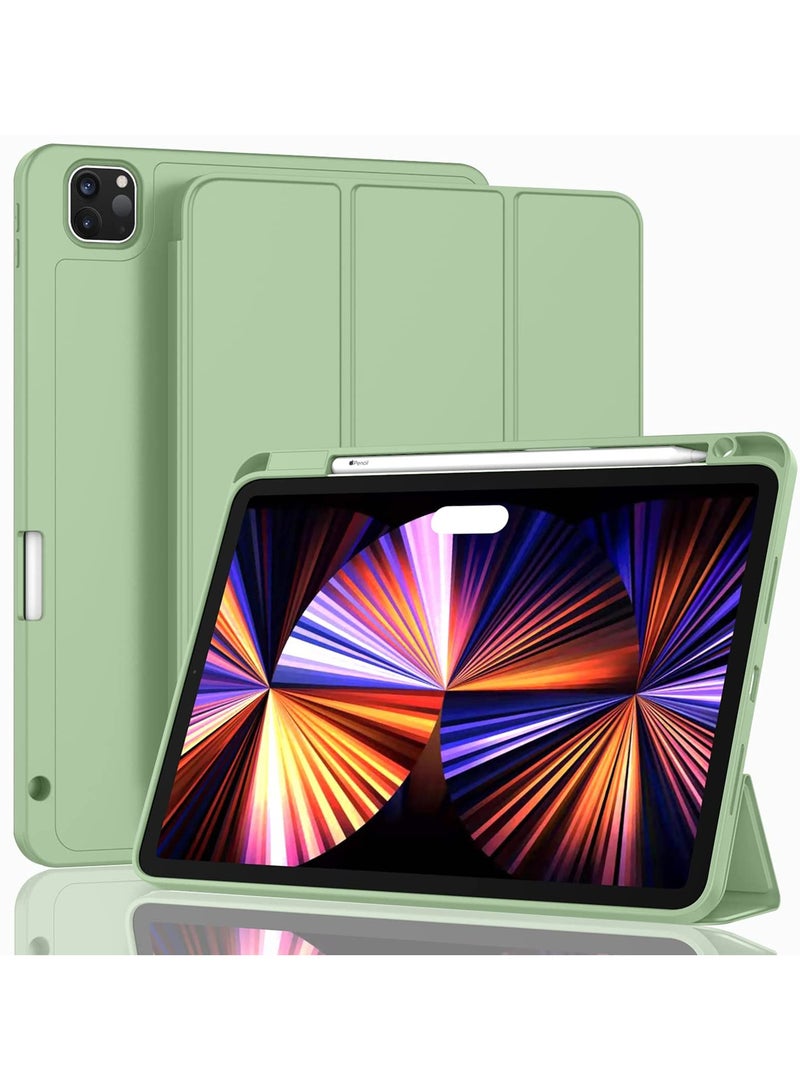 SYOSI Case for iPad Pro 11 2020/2021, Smart iPad Case with Pencil Holder Support Touch ID and Auto Wake/Sleep (Matcha Green) - Image 1
