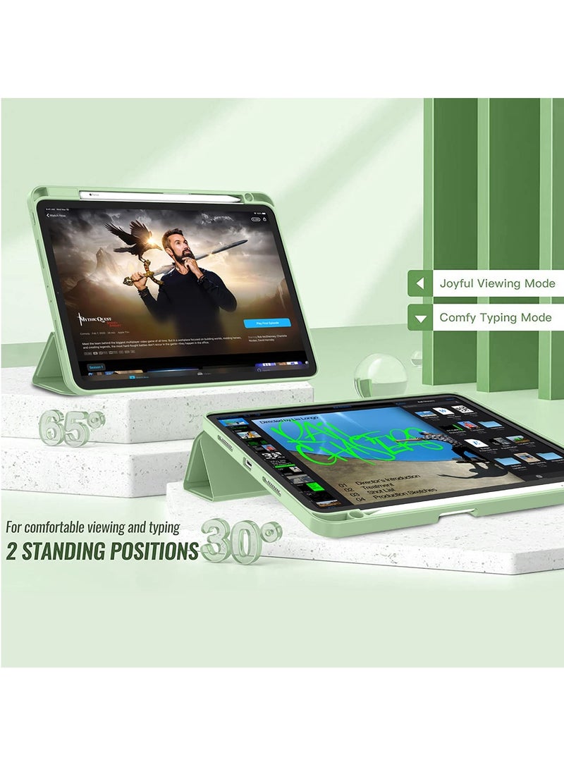 SYOSI Case for iPad Pro 11 2020/2021, Smart iPad Case with Pencil Holder Support Touch ID and Auto Wake/Sleep (Matcha Green) - Image 4
