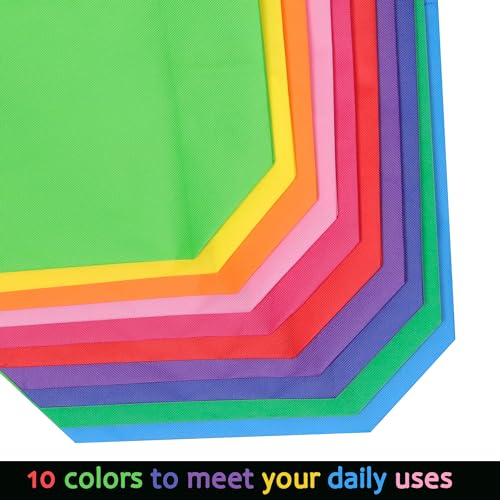 GITMIWS 20 Pack Large Non Woven Tote Bags, 15.7'' x 11.8'' Rainbow Shopping Bags with Handles for Groceries, Reusable Non Woven Grocery Bags for Party Gifts Shopping Stores - Image 4