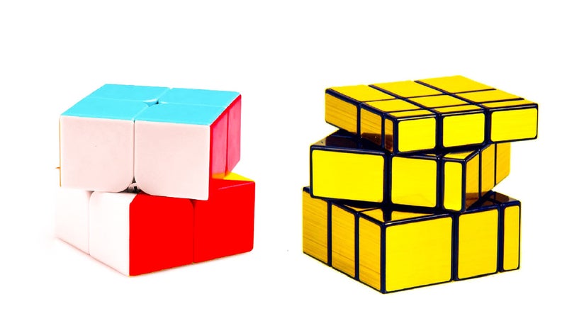 D ETERNAL Cube Combo Set of 2x2 Cube and Mirror Puzzle Cubes (Set of 2, ABS Material, Stickerless) - Image 1