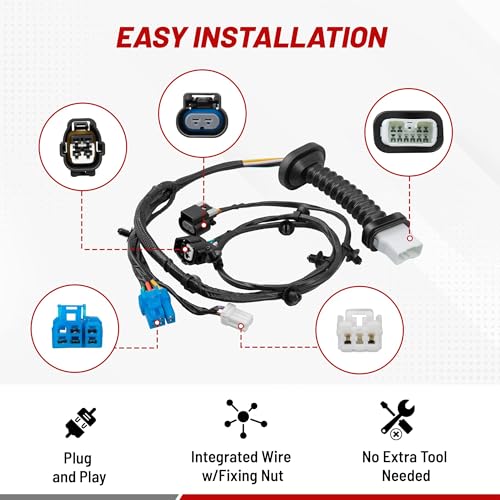 RED WOLF سلك توصيل باب خلفي RED WOLF لسيارة دودج رام 1500/2500/3500 من 2002-2010 موصل سلك توصيل باب خلفي للسائق والراكب استبدال 645-506 6051931AA 56051931AB 56051694AA - Image 5