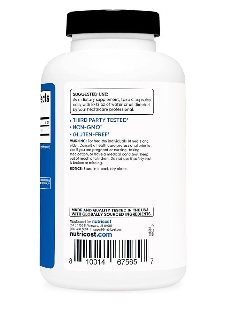 كرياتين مونوهيدرات، 750 ملغ في كبسولة، يعزز القوة والقدرة على التحمل ونمو العضلات، 3000 ملغ، 180 كبسولة - Image 2