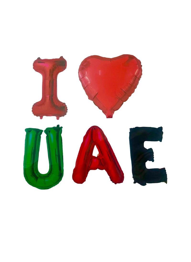 Boxwoods Red Green White Black Color Foil Latex And Confetti Balloons Set With Four Color Backdrop Curtains For UAE National Flag Day Decoration  - Image 2
