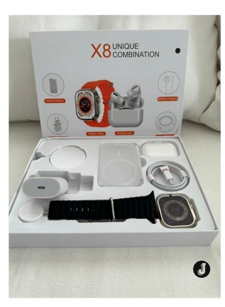 JAJEEK 2024 X8 مجموعة ملحقات الهاتف المحمول والساعات الذكية 8 في 1 - حزمة شاملة للراحة والأناقة القصوى - Image 3