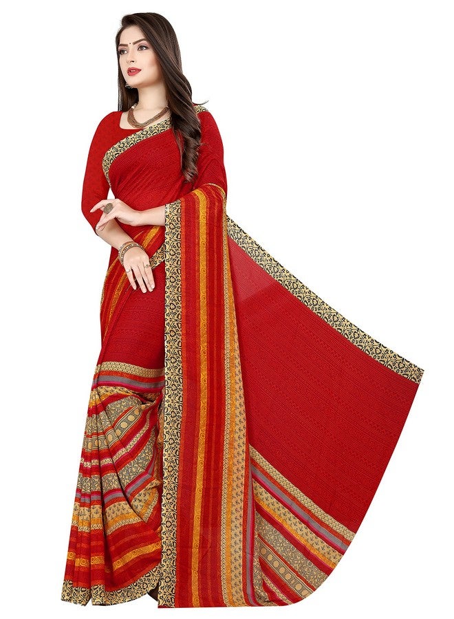 Women Georgette Bazar Collection Latest Sarees Printed Saree with Blouse Piece (AT_1164_1), Multicolor - Image 2