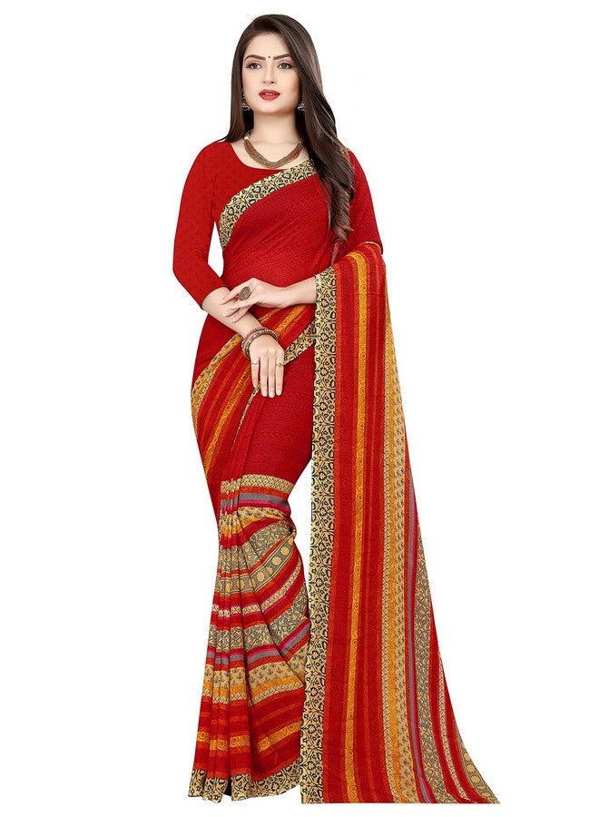 Women Georgette Bazar Collection Latest Sarees Printed Saree with Blouse Piece (AT_1164_1), Multicolor - Image 1