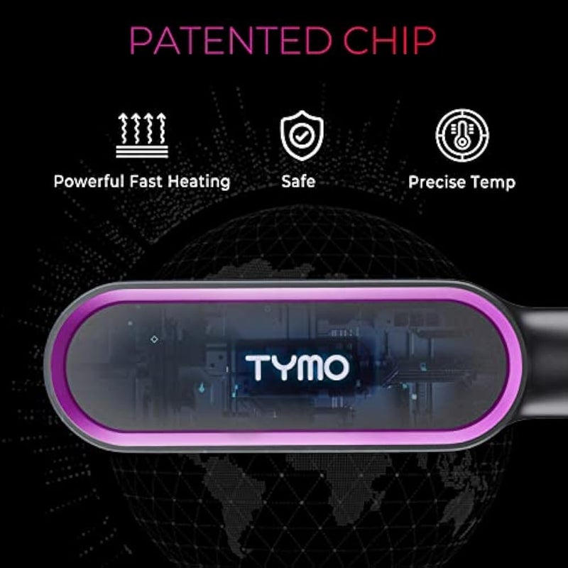 TYMO RING Hair Straightener Brush Hair Straightening Iron with Built-in Comb, 20s Fast Heating & 5 Temp Settings & Anti-Scald, Perfect for Professional Salon at Home - Image 4
