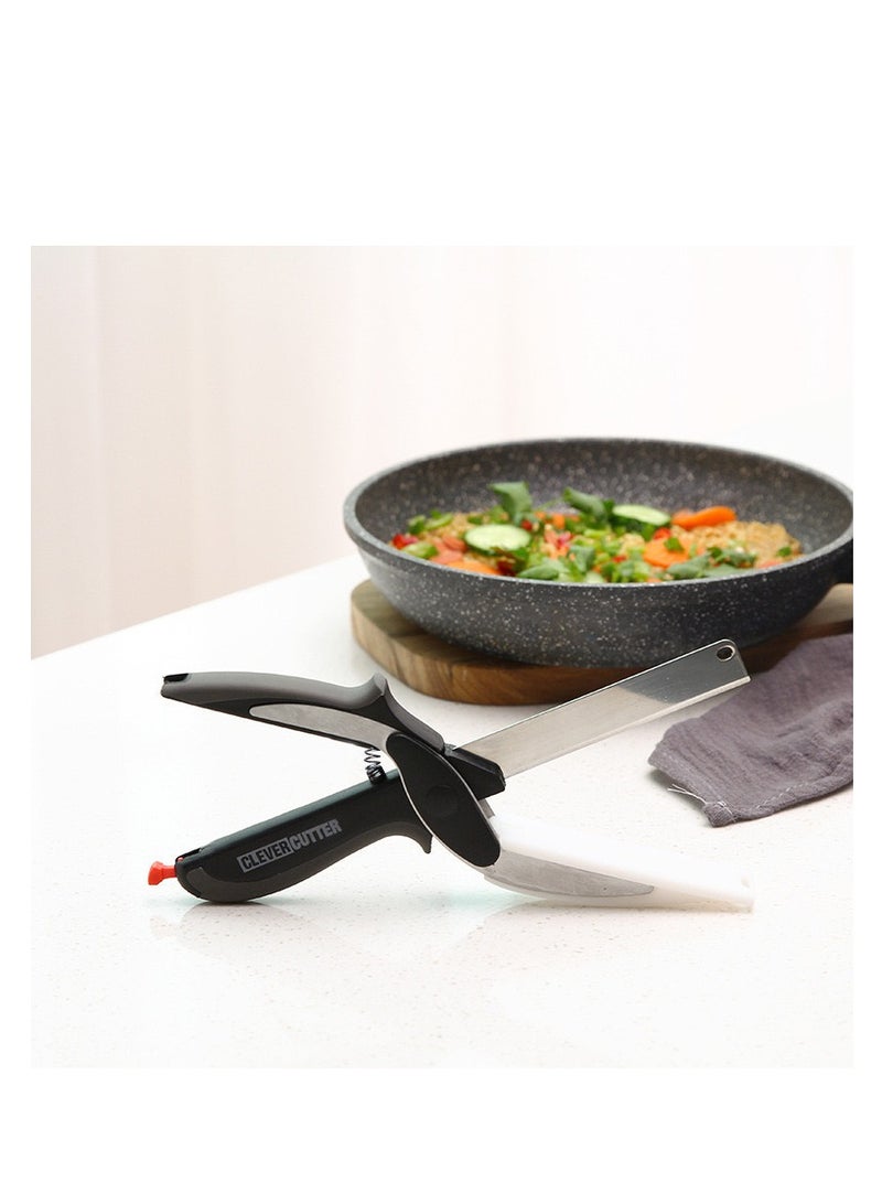 Vegetable Shears Chopping Board Scissors Spring Shears Two In One - Image 2