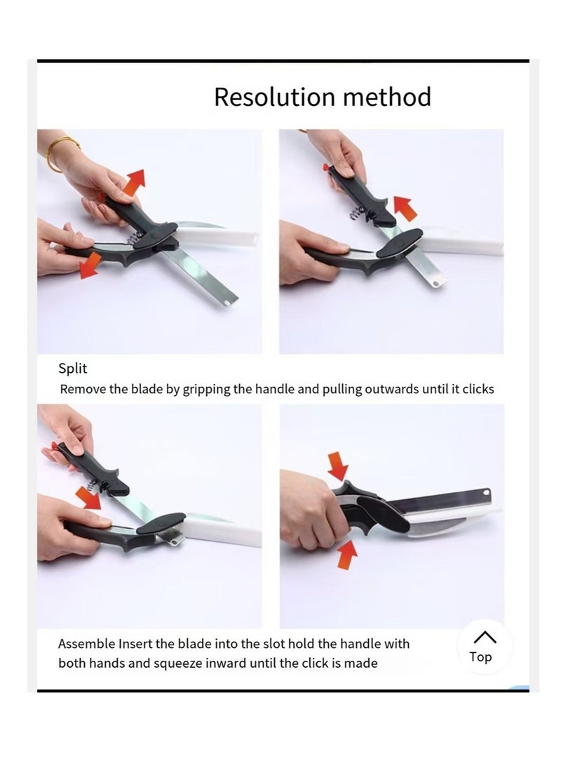 Vegetable Shears Chopping Board Scissors Spring Shears Two In One - Image 4