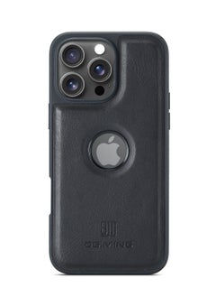 DGMING Case Cover Premium Leather Back with Logo CutOut Shockproof Compatible with Iphone 16 Pro Max (Black)  - Image 2