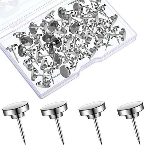 Shimeyao 30 Pieces Push Pins, Metal Thumb Tacks for Picture Photo Hanging, Wall Pins for Board Posters Bulletin Maps, Wall Tack for Office Home Decorative - Image 1