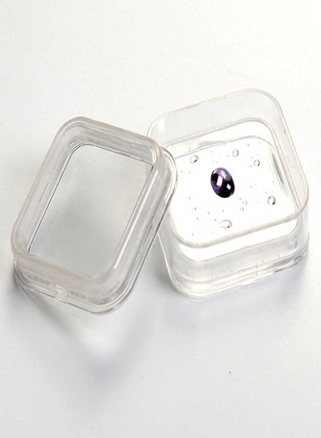 Teensery 2 Pcs Gemstone Display Box Floating Frame Loose Diamond Gemstone Case Small Plastic Jewelry Storage Container Organizer for Jewelry Gems Coins Medallions Displaying (Transparent) - Image 3
