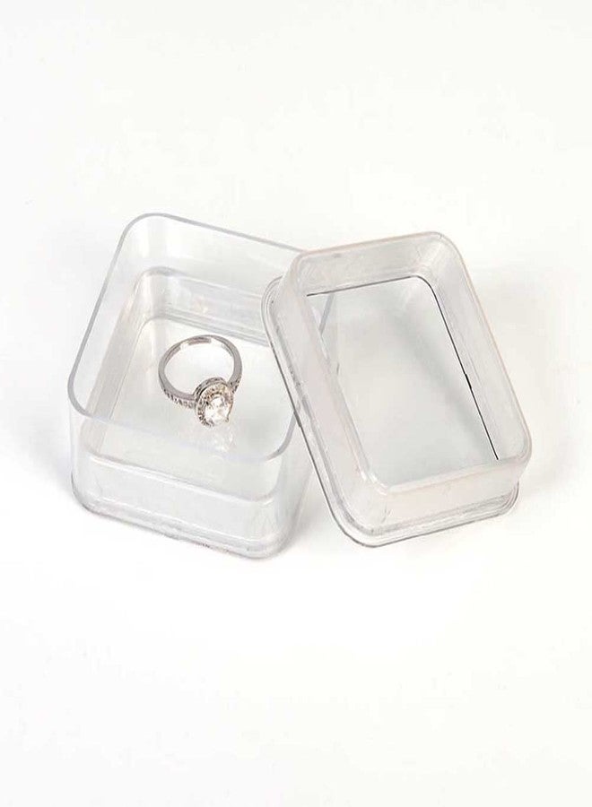 Teensery 2 Pcs Gemstone Display Box Floating Frame Loose Diamond Gemstone Case Small Plastic Jewelry Storage Container Organizer for Jewelry Gems Coins Medallions Displaying (Transparent) - Image 2