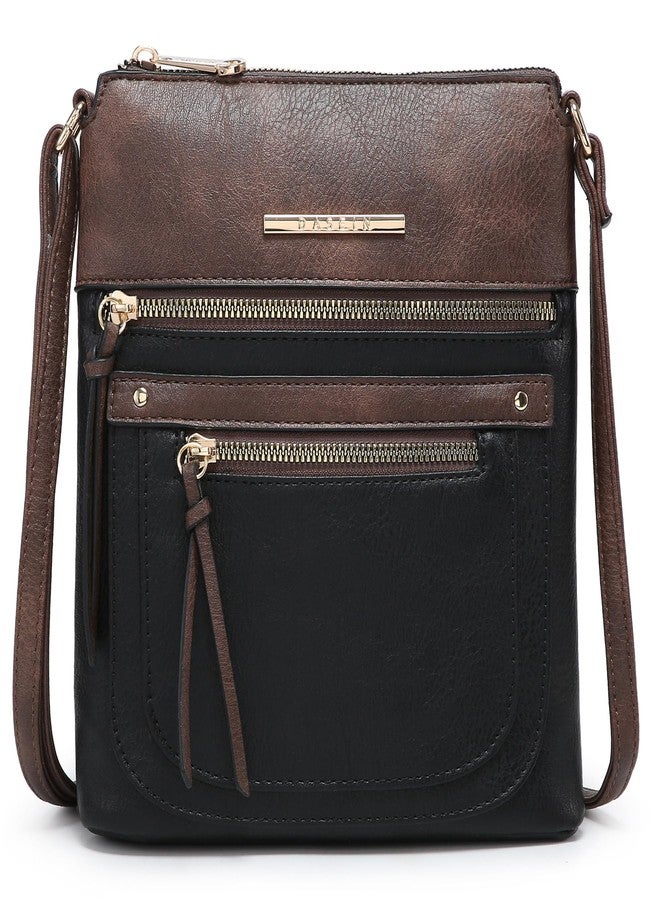 Dasein Crossbody Purse for Women Vegan Leather Shoulder Handbags Messenger Bags with Multi Zipper Pockets (Black) - Image 1