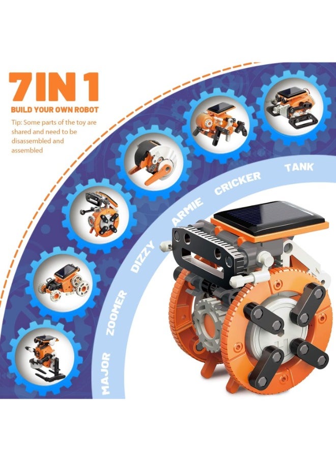 TOY GARDEN - 7-in-1 Solar Robot Kit for Kids Aged 8-12 | STEM Educational Science Building Kit | Solar-Powered Robots in Orange | Fun & Learning - Image 1