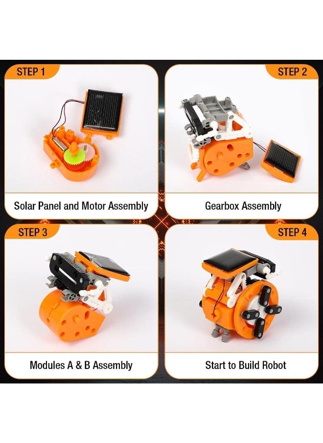 TOY GARDEN - 7-in-1 Solar Robot Kit for Kids Aged 8-12 | STEM Educational Science Building Kit | Solar-Powered Robots in Orange | Fun & Learning - Image 1