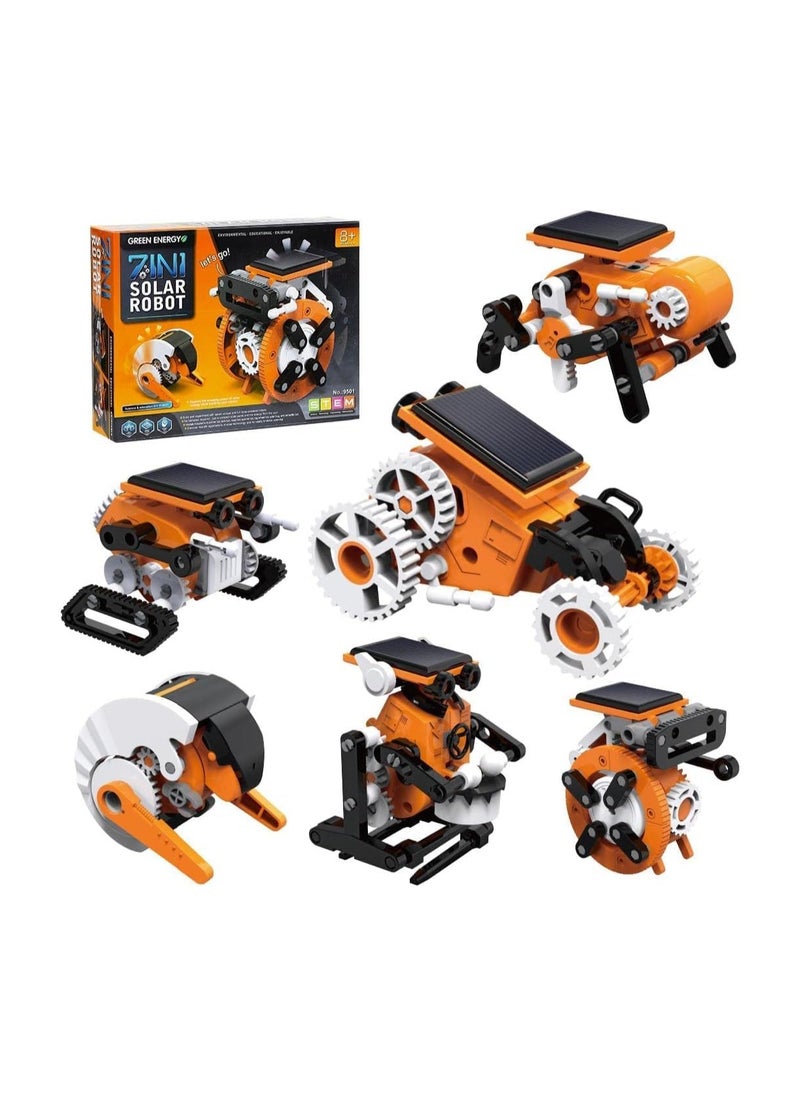 TOY GARDEN - 7-in-1 Solar Robot Kit for Kids Aged 8-12 | STEM Educational Science Building Kit | Solar-Powered Robots in Orange | Fun & Learning - Image 1