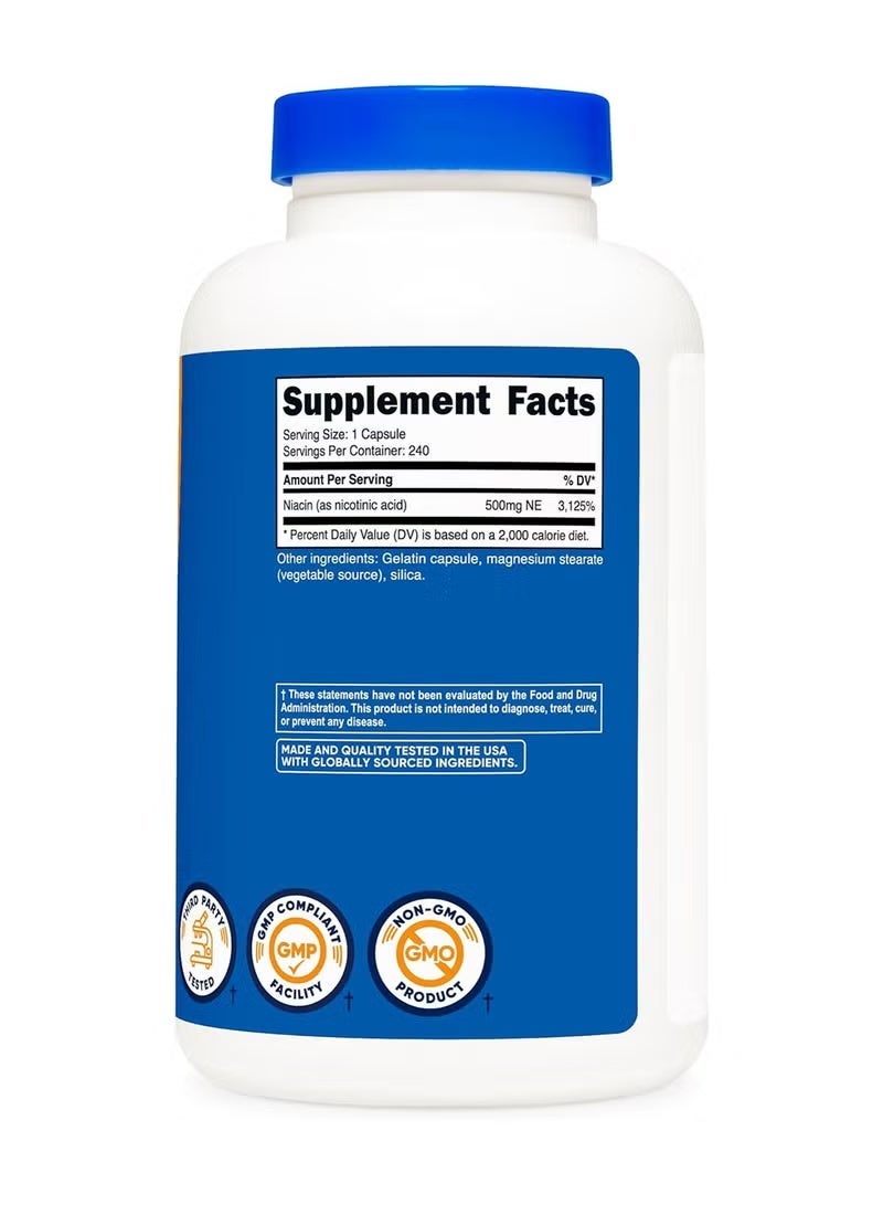 Nutricost, Niacin, 500 mg, 240 Capsules - Image 2