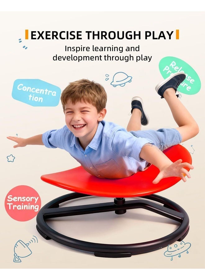 L&E Spinning Chair for Autistic Kids, Sensory Swivel Chair, 220LBS Weight Capacity, Training Body Coordination, Indoor and Outdoor Sensory Toy for Children with ADHD/Autism - Image 5