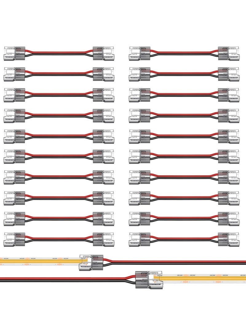 20 حزمة موصلات COB LED، موصلات بدون لحام 2 دبوس 8 مم، 15 سم مزدوجة الرأس للأضواء ذات الجهد المنخفض ذات اللون الواحد، مثالية لـ DIY COB SMD - Image 1