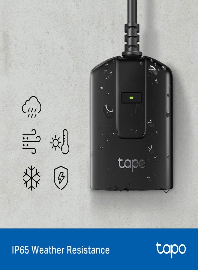 tapo قابس ذكي خارجي Tapo للتحكم في إضاءة الهواء الطلق، متوافق مع Matter، تحكم عبر التطبيق، مقاوم للطقس IP65، يعمل مع Siri وAlexa وGoogle، معتمد من ETL، مراقبة الطاقة، 150 واط LED/CFL، يعمل فقط على WiFi 2.4GHz، P430M - Image 5