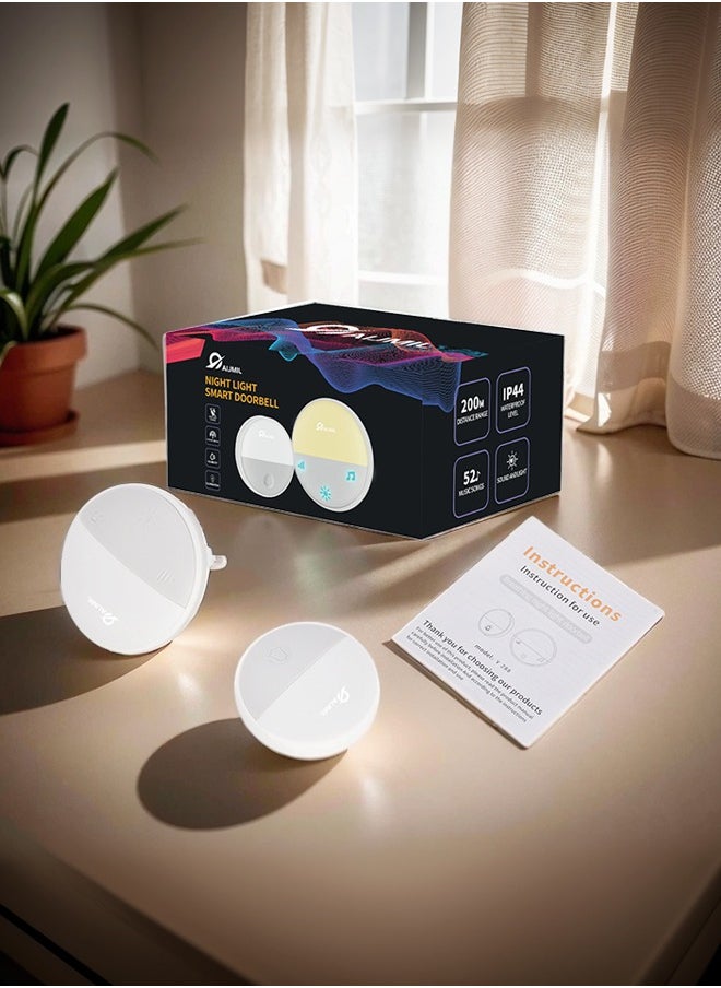 Aijmil Smart Wireless Doorbell | 200m Range | LED Night Light - IP44 Waterproof | 52 Ringtones  - Image 4