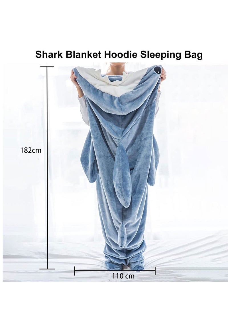 Excefore - Super Soft Cozy Shark Blanket Hoodie for Adults and Children - Wearable Shark Onesie Blanket Sleeping Bag - Cosplay Shark Costume - Perfect Shark Gift for Shark Lovers - Image 1