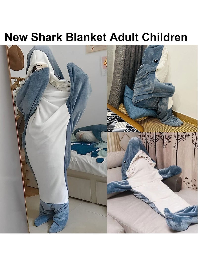 Excefore - Super Soft Cozy Shark Blanket Hoodie for Adults and Children - Wearable Shark Onesie Blanket Sleeping Bag - Cosplay Shark Costume - Perfect Shark Gift for Shark Lovers - Image 1
