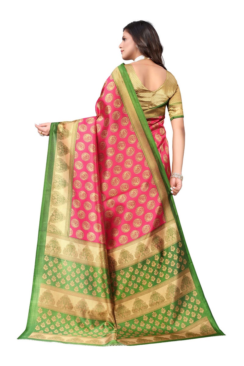 Yashika Women's Jacquard Art Silk Standard Length Saree (Alifa Pink_R - Image 2