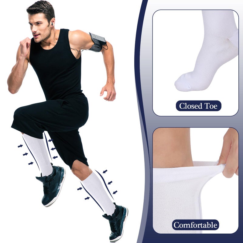 Tarpop 4 Pairs Men Zipper Compression Socks Colorful 20-30mmhg Compression Stockings with Zipper for Men Women Swelling Edema (3xl,Classic Color) - Image 5