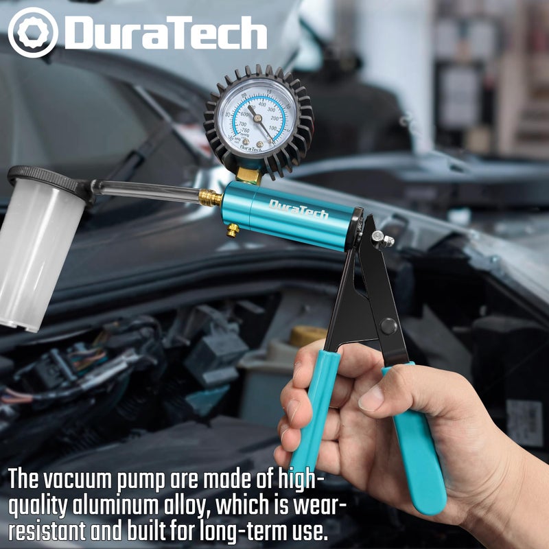 DURATECH 2 in 1 Brake Bleeder Kit, Brake Fluid Bleeder Kit with Metal Handheld Vacuum Pump, Ideal for Automotive, Organized in Portable Case - Image 4