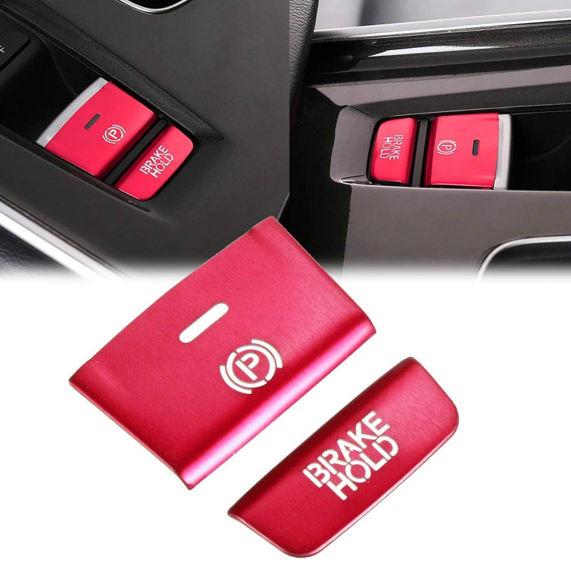 غطاء إطار زر فرامل اليد من x xotic tech P Gear مصنوع من الألمنيوم متوافق مع هوندا أكورد الجيل العاشر باللون الأحمر