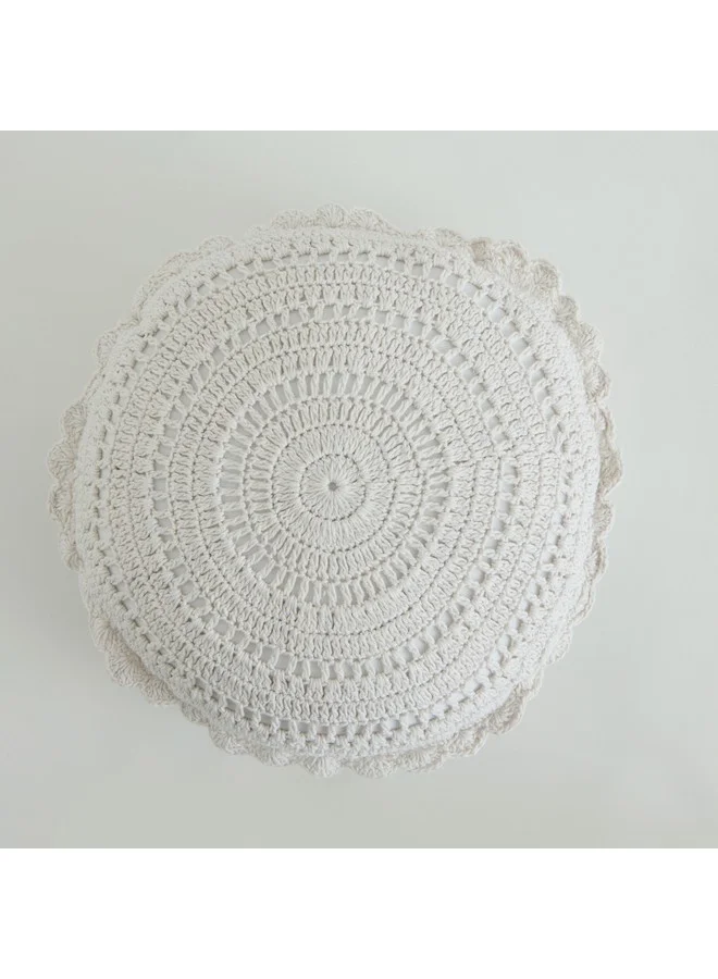 Home Box  White Haven Velin Croatia Stripe Round Filled Cushion 40 x 40 cm  | Best Price UAE