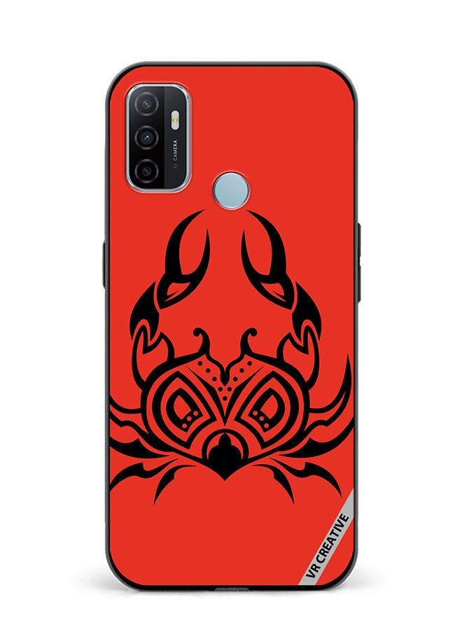 VR CREATIVE Protective Case Cover For Oppo A53 Red And Black Scorpio Design Multicolour - Image 1