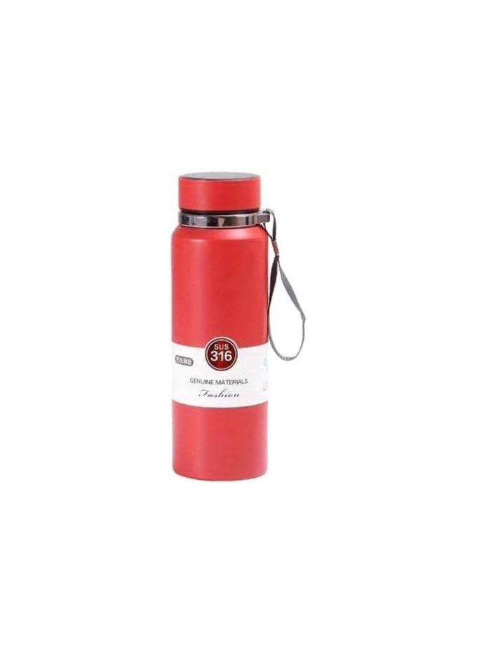 Spaceshoop Stainless Steel Water Bottle With Carrying Rope Color Insulated Water Cup For Travel Going Out Sports Fitness 800ml  - Image 1