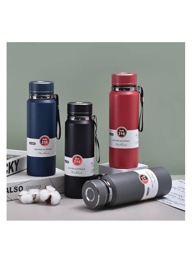 Spaceshoop Stainless Steel Water Bottle With Carrying Rope Color Insulated Water Cup For Travel Going Out Sports Fitness 800ml  - Image 2