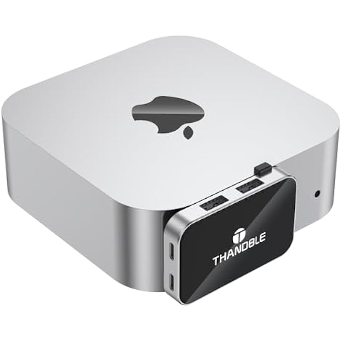 THANDBLE MAC MINI M4 DOCK & HUB, 6 IN 1 MAC MINI HUB WITH 2*USB-A 2*USB-C 10GBPS 3.2 GEN2 PORT, SD/TF 170M/S CARD READER, HIGH-SPEED DATA TRANSFER SUPPORT FOR OFFICE, DESIGN, CREATION, HANGING STAND - Image 1