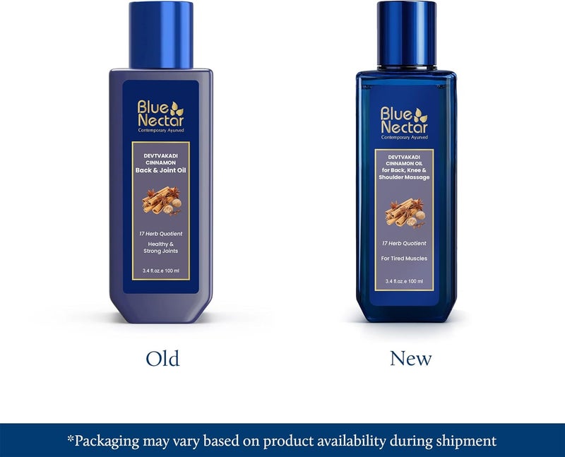 Blue Nectar Ayurvedic Body Massage Oil with Cinnamon & Clove Essential Oils (100ml,17 Herbs) - Image 2